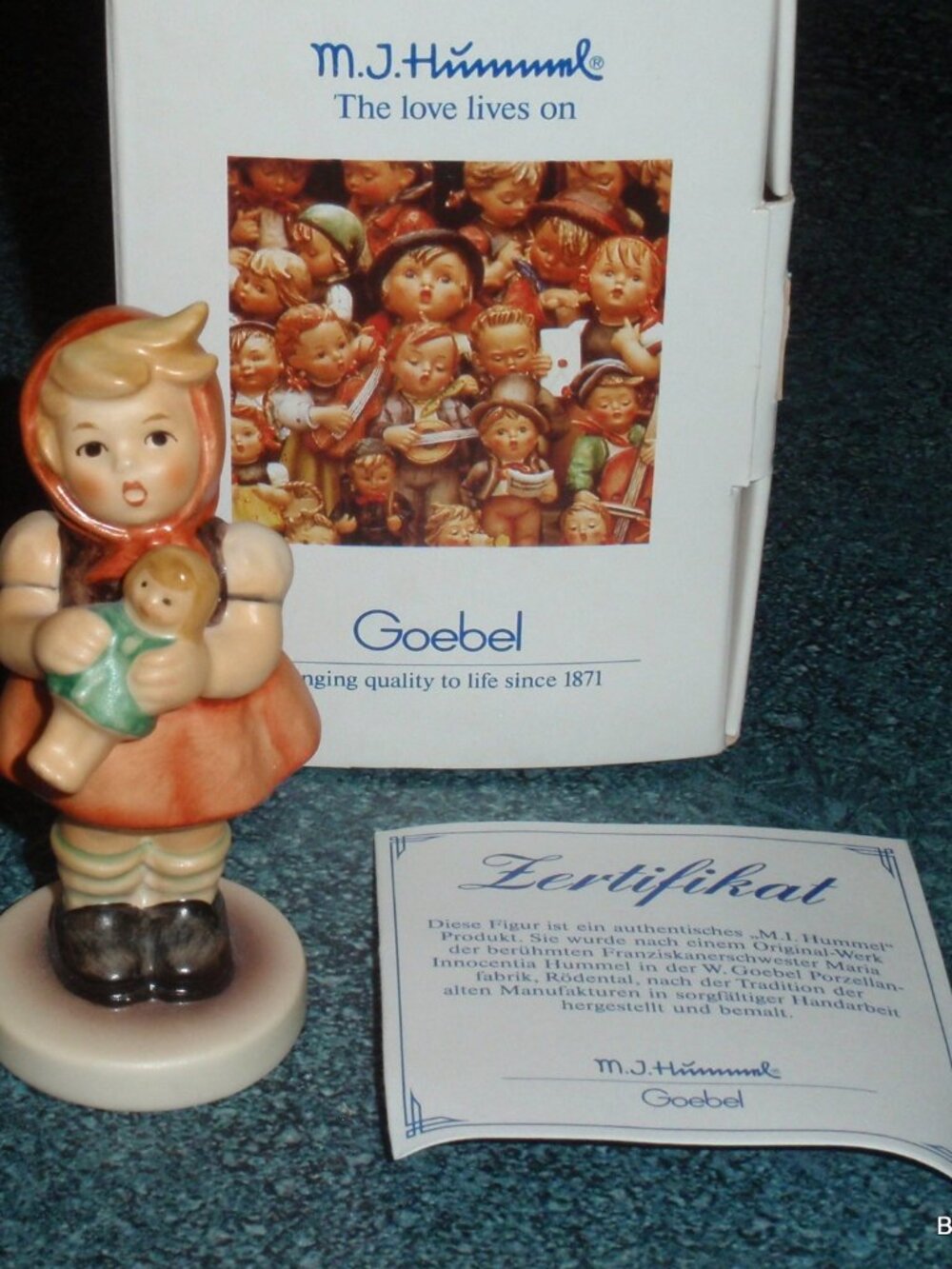 GOEBEL HUMMEL FIGURINE "GIRL WITH DOLL" 239/B WITH BOX & COA 3.5” - CUTE GIFT!